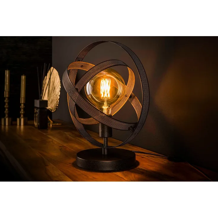 KAWOLA Tischleuchte DILLY Tischlampe Metall schwarz 38 x 28 x 32 cm