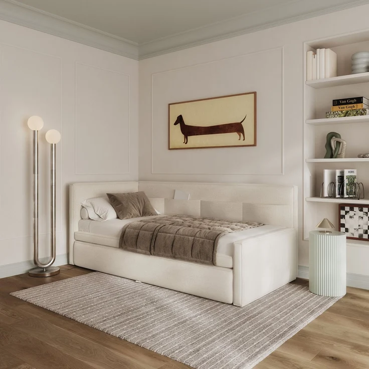 Selsey 'Nesmi' Polsterbett, Creme, 90x200 cm – Bild 2