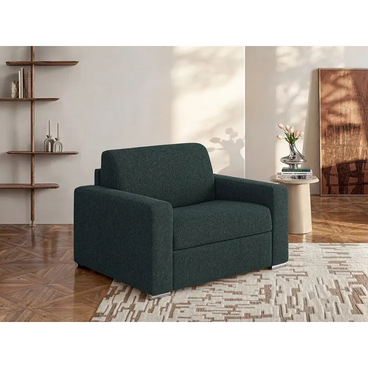Vente-unique - CALITO Sessel Stoff Grün - B 95 cm x H 85 cm x L 126 cm