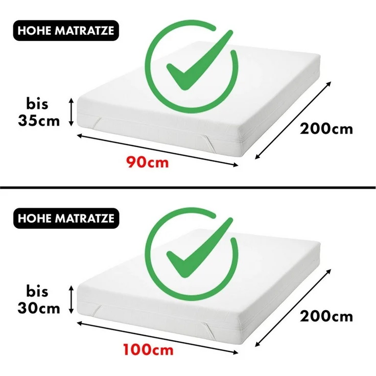 Jacobson Spannbettlaken BOXSPRING & ÜBERLÄNGE aus 100% Baumwolle, für hohe & lange Matratzen, Jersey Bettlaken 160 g/m² – Bild 4