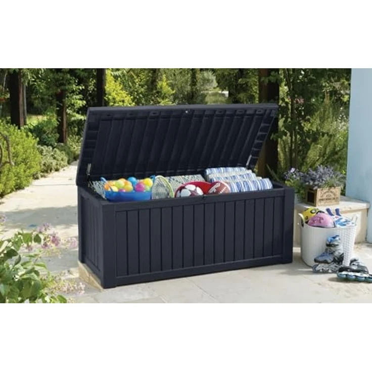 Keter Garten-Aufbewahrungsbox Rockwood 570L Anthrazit 432430 – Bild 4