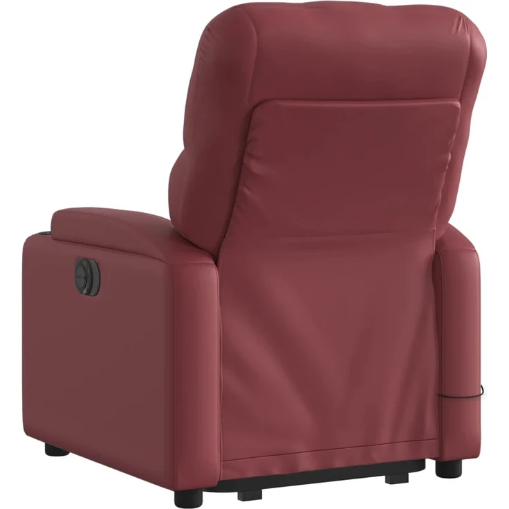 vidaXL Massagesessel mit Aufstehhilfe Elektrisch Weinrot Kunstleder 3204797 – Bild 3