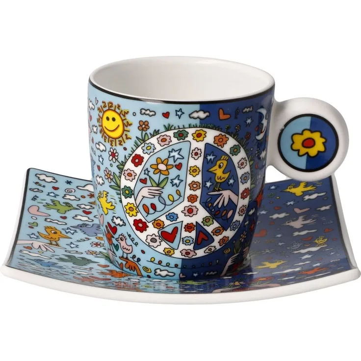 Goebel Espressotasse James Rizzi - Give Peace a Chance, Fine Bone China, Bunt, 0. 1 L, 26102741