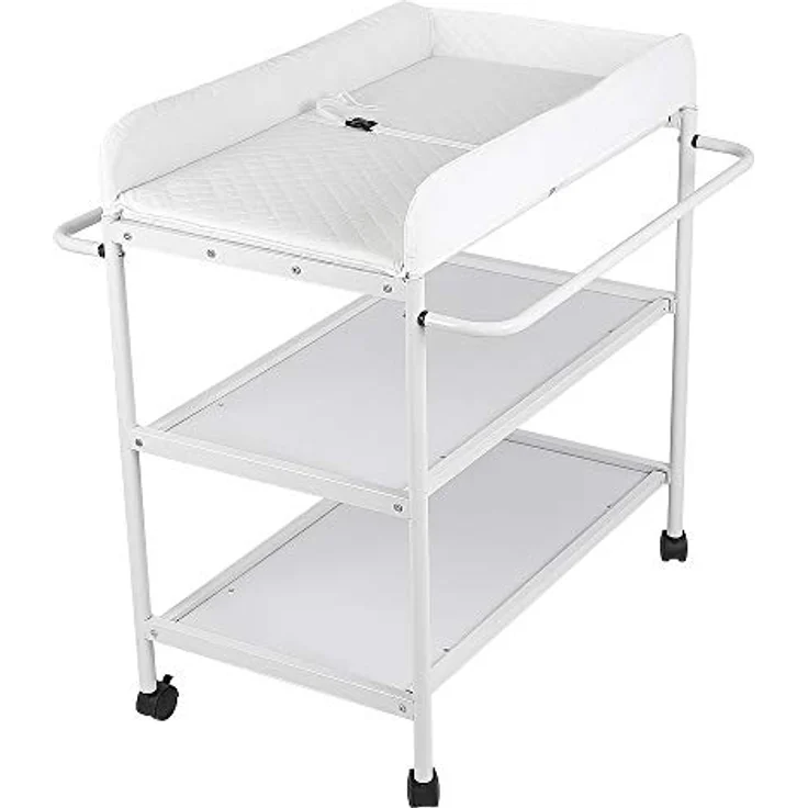 Faltbare Wickelauflage für Neugeborene mit stabiler Struktur, tragbare Wickelauflage mit Stauraum, Massagetisch mit Netztaschen und platzsparend, antibakteriell – Bild 2