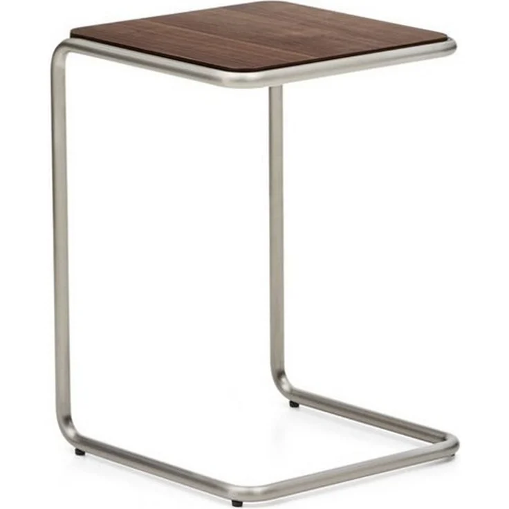 Natur24 Beistelltisch Tarsel Beistelltisch 42 x 42 x 60 cm Eukalyptus Stahl Walnussfurnier – Bild 1