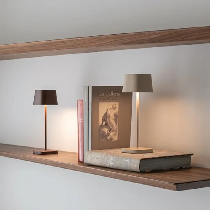 Zafferano, Ofelia Micro Lampe, Kabellose, Wiederaufladbare Tischlampe mit Touch Control, Auch für den Außenbereich Geeignet, Dimmer, 2200-3000 K, Höhe 20 cm, Farbe Corten – Bild 3