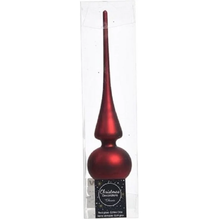Kaemingk Christbaumspitze Christbaumschmuck Christbaumspitze Glas Ø 6 x 26 cm ochsenblut matt – Bild 2