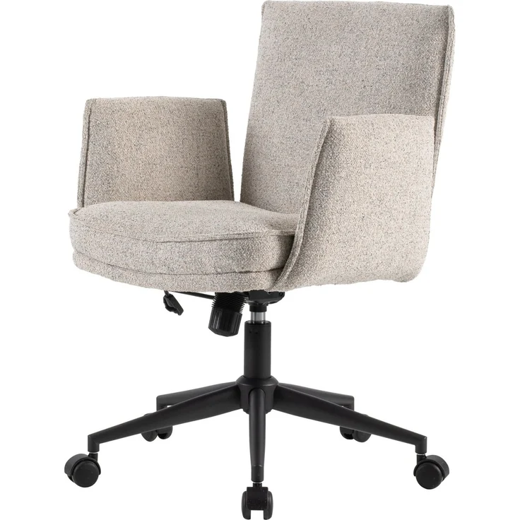 Venda 'HERMINE' Bürodrehstuhl, Webstoff creme, 63 x 95.5 x 65.5 cm, mit Wippfunktion, 140 kg belastbar – Bild 2