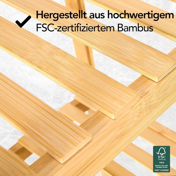 Brixy Badezimmerregal - Badezimmerschrank - 5-lagig - 141x33x33cm - Badezimmerschrank - Bambus – Bild 6