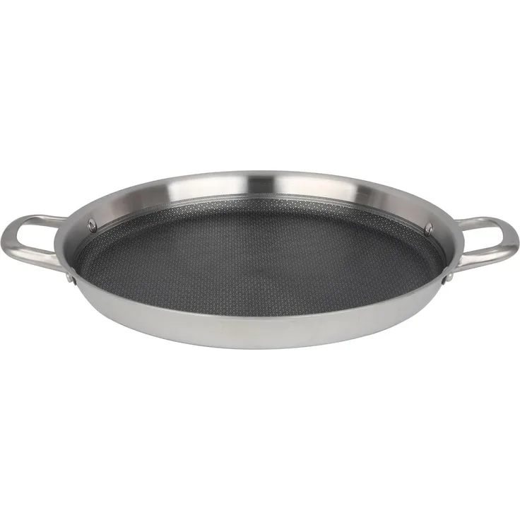 Paellapfanne Edelstahl 36 cm traditionelle Paella Pfanne Antihaft Wabenstruktur Induktion