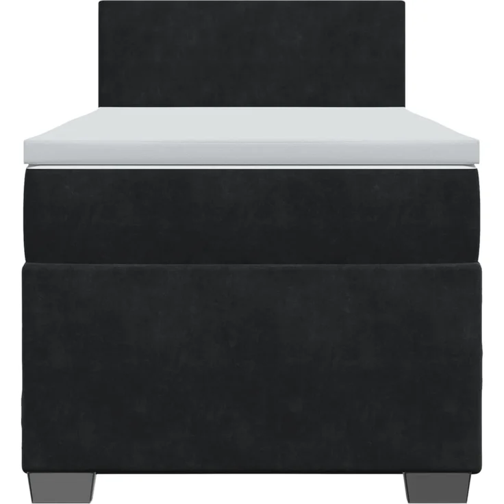 vidaXL Boxspringbett mit Matratze Schwarz 90x190 cm Samt 3288482 – Bild 6