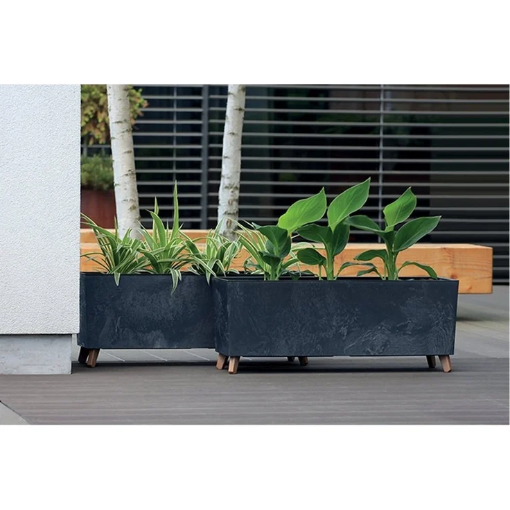 Prosperplast Blumentopf, Urbi Case Beton Effect N Anthrazit – Bild 2