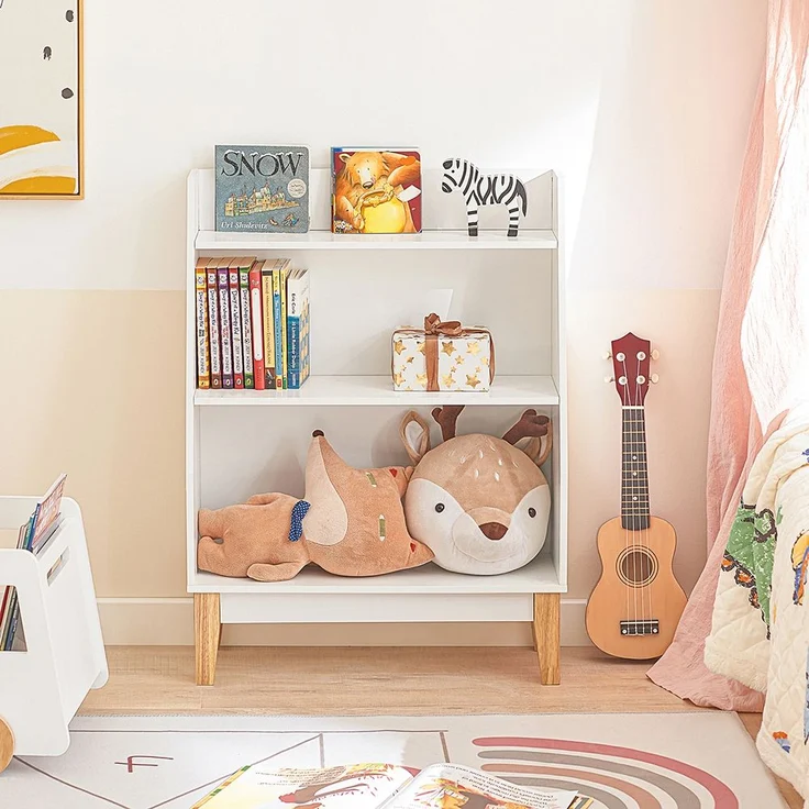 SoBuy KMB47-W Kinderregal, MDF, Lackiert, Weiß, 60 x 51 x 18 cm – Bild 4