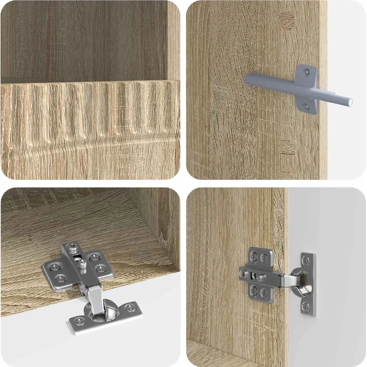 vidaXL LED-TV-Schrank HOORN 3 stk. Sonoma-Eiche Holzwerkstoff 3416839 – Bild 7