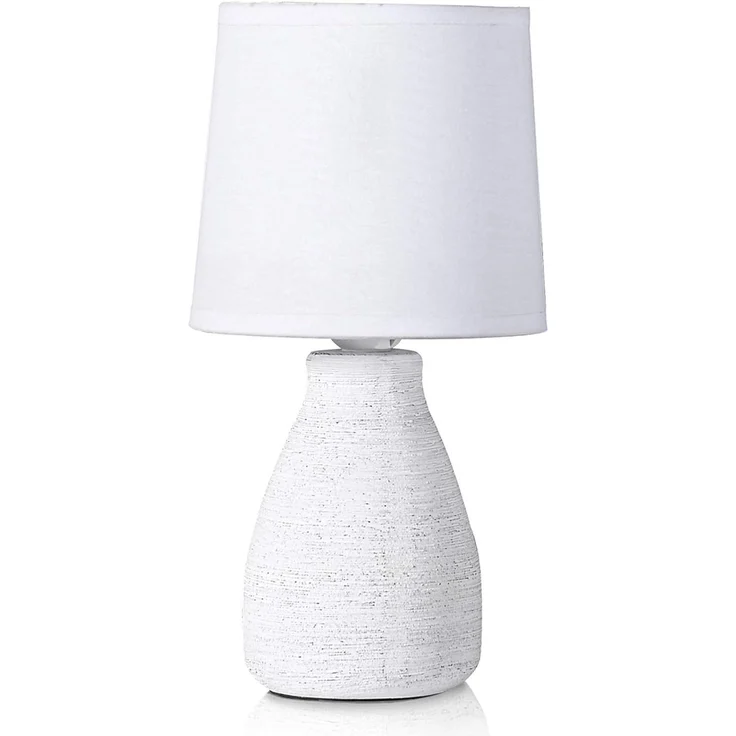 BRUBAKER Tischleuchte Landhaus Shabby Chic, Designer Tischlampe, Ohne Leuchtmittel, 1x oder 2er Set Deko Nachttischlampe mit Stein Optik – Bild 1