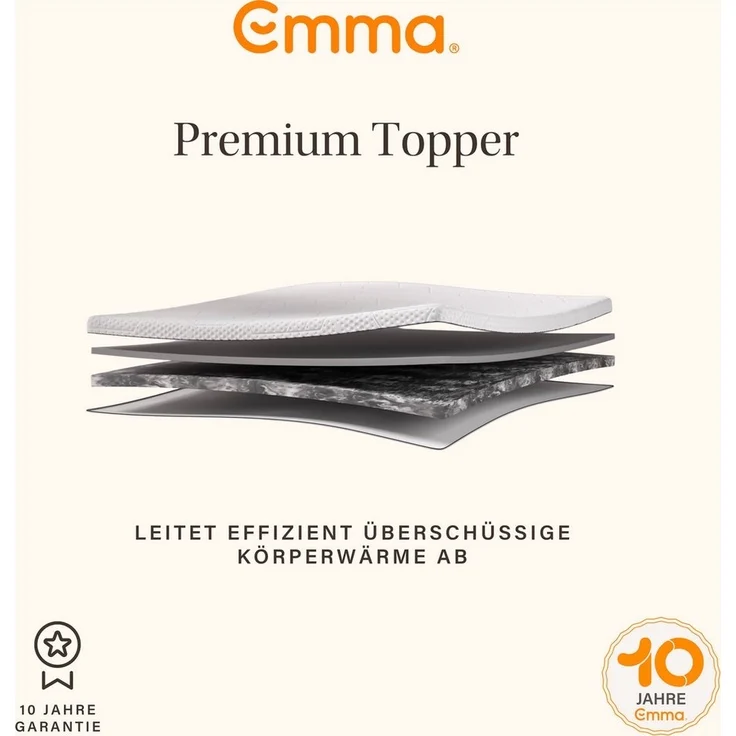 Emma, Topper Emma Premium, 9 cm hoch, Kaltschaum, Komfortschaum, Wendbarer Topper, ab 6x90x200cm und weiteren Größen – Bild 3