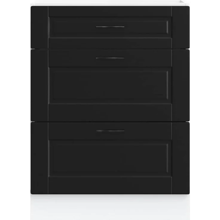 vidaXL Küchenunterschrank „Porto“ Schwarz Holzwerkstoff 854260 – Bild 4