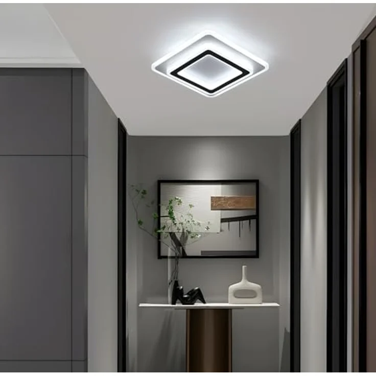 Goeco Moderne LED Deckenleuchte, 38W LED Deckenlampe Quadratisch, Acryl Deckenbeleuchtung für Wohnzimmer, Schlafzimmer, Bad, Flur, Küche, 6500 K Kaltesweiß – Bild 8