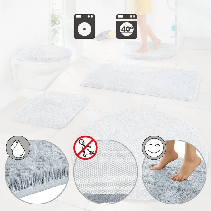 Erwin Müller Duschmatte Duschvorlage "Rhodos" halbrund, Höhe 30 mm, Uni – Bild 3