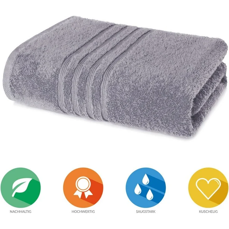 Lavea Badetuch Bali Duschtuch 100x150 cm Duschtuch 70x140 cm, Weiches Bio-Baumwollfrottee (1-St), Handtuch, GOTS-zertifiziert, extra saugstark mit 500g/m²