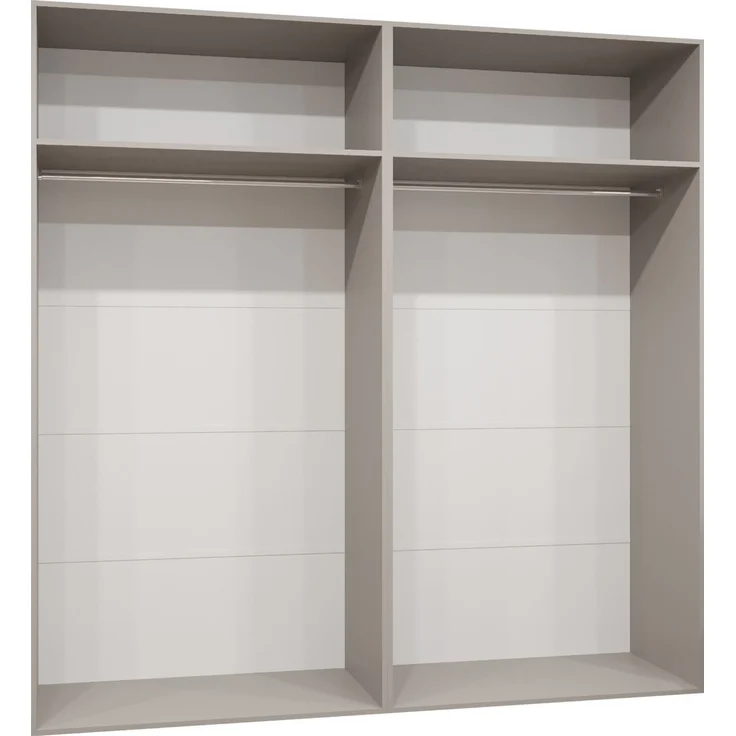 Kleiderschrank Veluna I 200 (Farbe: Weiß / Weiß + Schwarz) – Bild 4