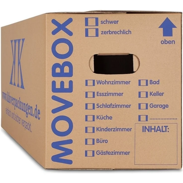 KK Verpackungen Aufbewahrungsbox (Spar-Set, 10 St, 10er-Set), Movebox 2-welliger Umzugskarton Umzugskiste 40kg Braun – Bild 4