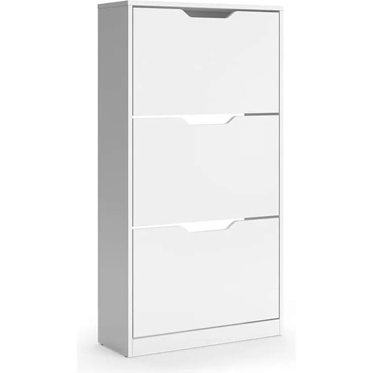 Schuhkipper Luca Weiß 59 x 111.5 cm mit 3 Kippfächern Vicco – Bild 1