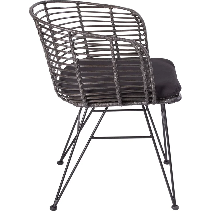 Esszimmerstuhl Rattanstuhl Farbe anthrazit inkl. Sitzkissen NAIROBI 80553351 – Bild 4