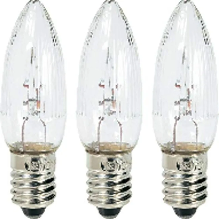 Ersatzleuchtmittel - E10 - 3W - 12V - warmweiß - klar - 3 Stück