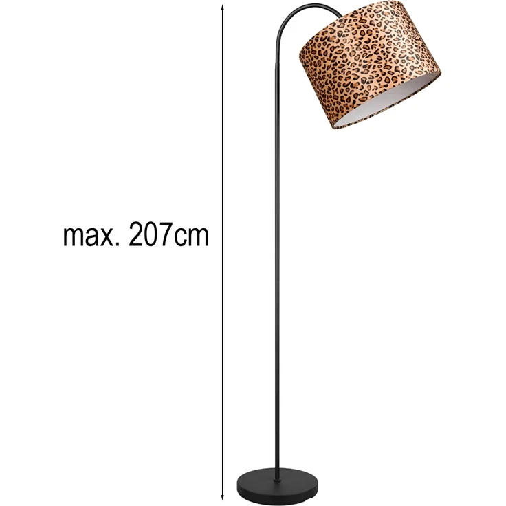 Stehlampe PARDINA mit Stoffschirm Leopardenmuster, Höhe 156cm – Bild 4