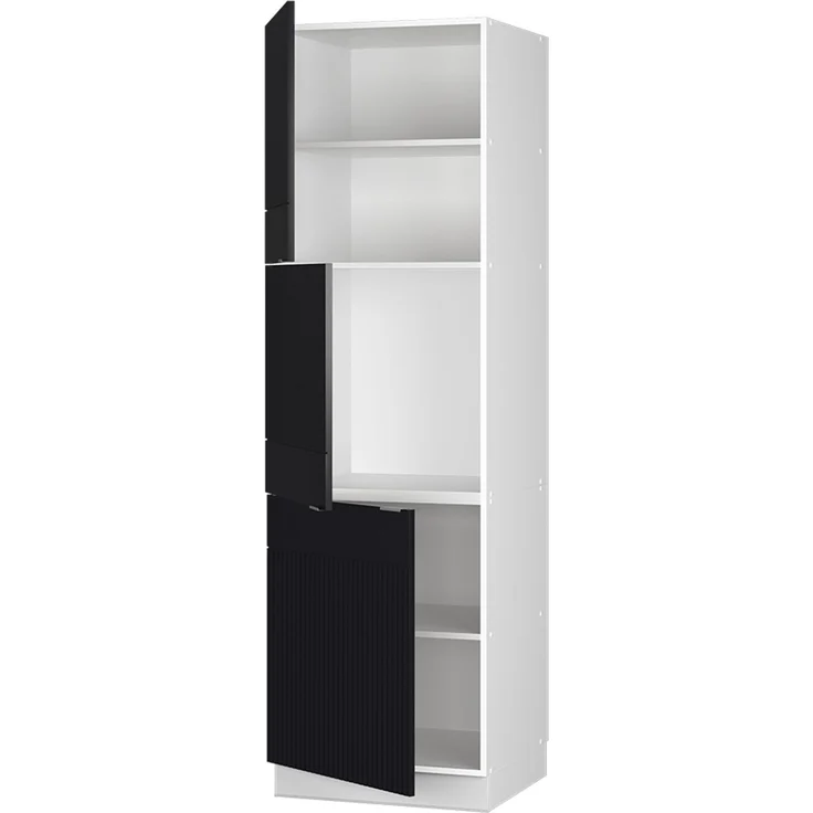 Herdumbauschrank Fame-Line Schwarz gestreift 60 cm Vicco – Bild 4