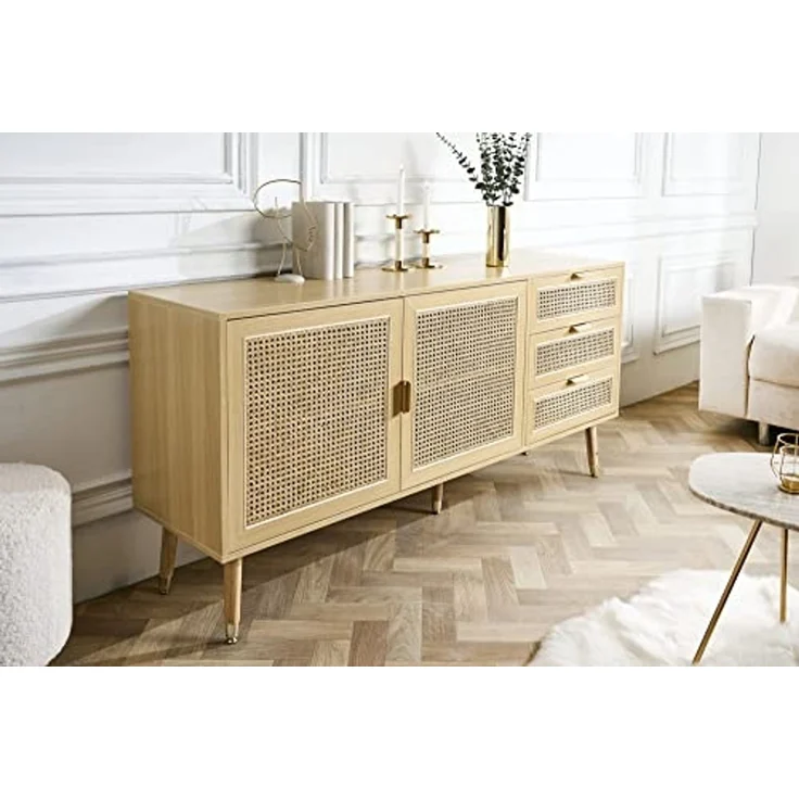 riess-ambiente Sideboard VIENNA 154cm natur (Einzelartikel, 1 St), Wohnzimmer · Wiener Geflecht · 3 Schubladen · Kommode · Retro – Bild 2