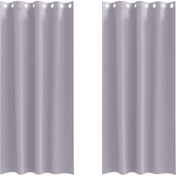 Verdunkelungs-Vorhänge | für Wohnzimmer & Schlafzimmer mit Ringen 2 pcs Metallic Grau