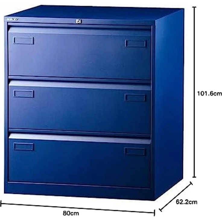 Bisley LIGHT Hängeregistraturschrank, doppelbahnig, DIN A4, 3 HR-Schubladen, Farbe oxfordblau – Bild 3