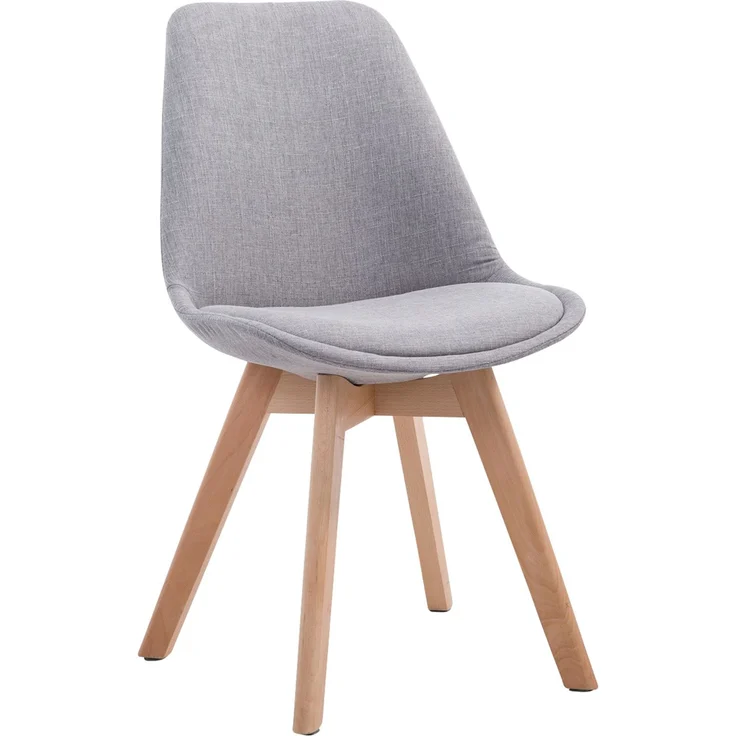 Besucherstuhl LAGOS - Stoff Grau 48x55x84 cm Hellbraun | Besucherstühle Konferenzstuhl Wartezimmerstuhl Bürostühle Bürostuhl Konferenzraum Wartezimmer – Bild 1