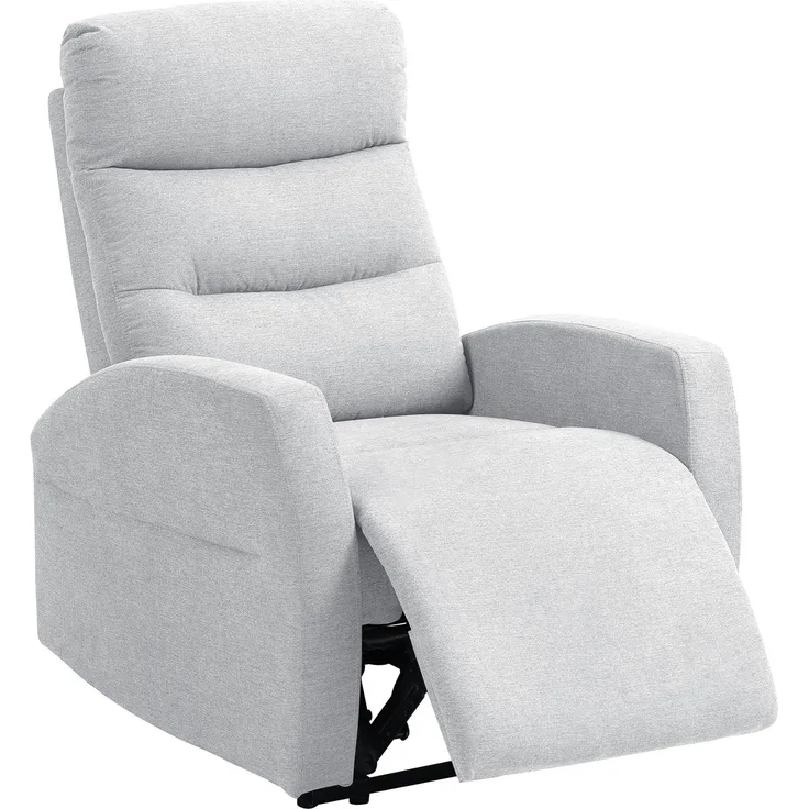 MELAYR, Verstellbarer Relaxsessel mit Fußstütze, Moderner Polstersessel, Hellgrau, 93 x 76 x 103 cm