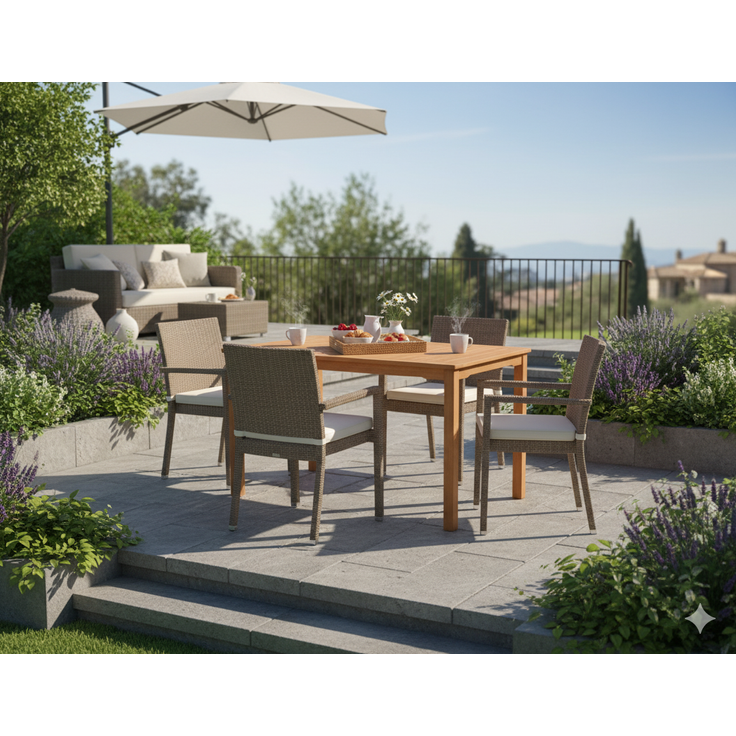 Gartentisch Balkontisch PITTSBURGH 110 x 70 cm aus Eukalyptus – Bild 2