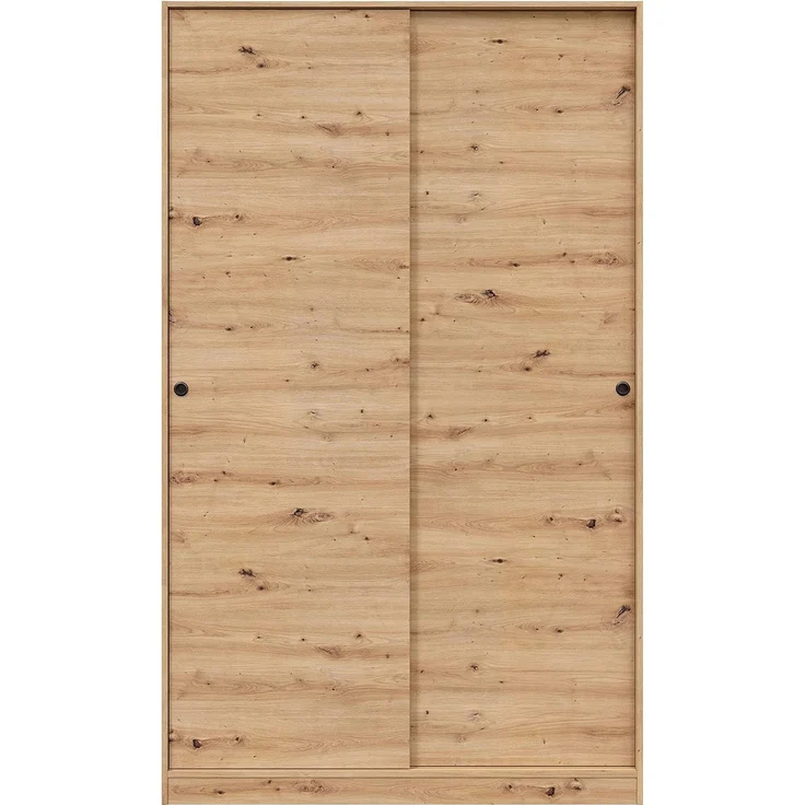 Habitdesign, Kleiderschrank mit 2 Schiebetüren – moderner Schwebetürenschrank für Schlafzimmer oder Jugendzimmer in Eiche Nodi, viel Stauraum, Maße: 120 x 200 x 50 cm (B x H x T), Modell Enzo – Bild 5
