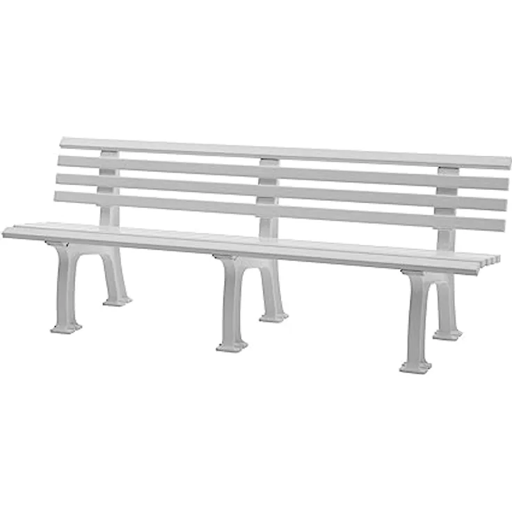 PROREGAL Gartenbank Antigua 4 Sitzer, Weiß, witterungsbeständig und UV-beständig, HxBxT 74 x 200 x 54 cm, stabile Bauweise mit 320 kg Belastbarkeit