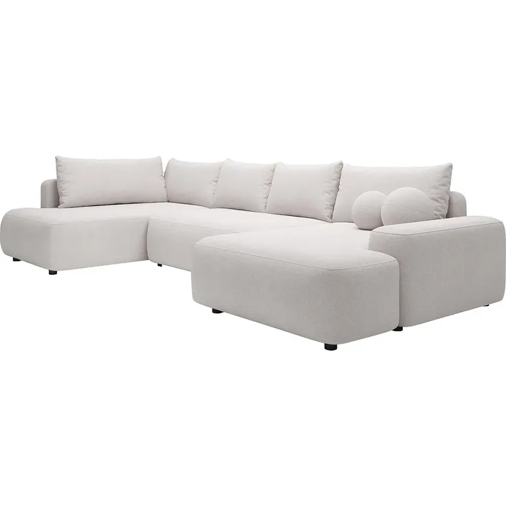 Vente-unique - DAVISO Sofa Stoff Beige - B 204 cm x H 87 cm x L 360 cm – Bild 4