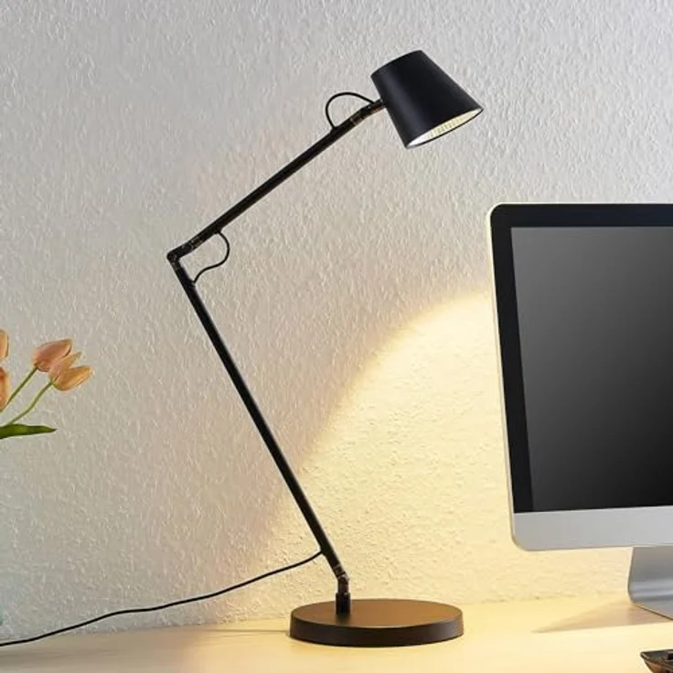 Lucande LED-Schreibtischlampe Tarris, dimmbar, Höhe 46 cm, schwarz – Bild 2