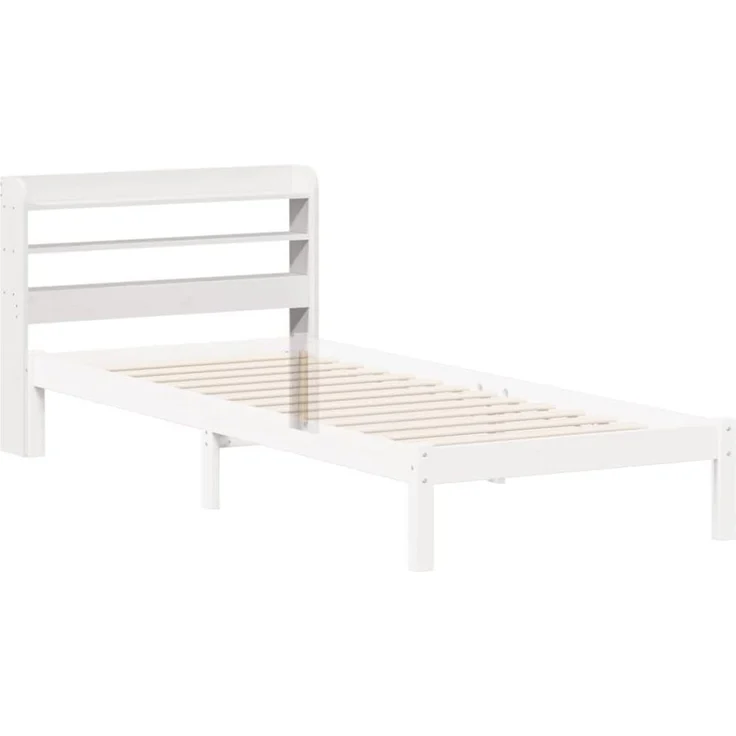 vidaXL Bett Kopfteil mit Ablagen Weiß 100 cm Massivholz Kiefer (1-tlg) – Bild 4