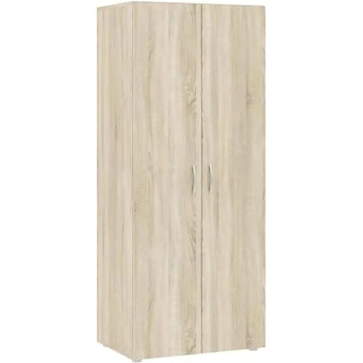 Dmora - Kleiderschrank 2 Türen Cork, Schlafzimmermöbel, Schrank, Garderobe, 74x52 h179 cm, Eiche – Bild 2