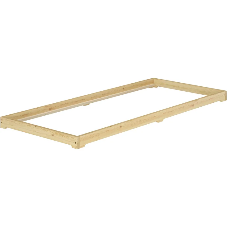 Bettrahmen Bodenbett Futon extra niedriges Holzbett 90x200 Kiefer lackiert V-60.47K-09Rollrost inkl. – Bild 1