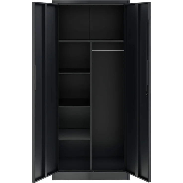 STEELSØN 'Regulus' Garderobenschrank mit 6 Fächern und Kleiderstange, Metall, schwarz, 175x40x80 cm, abschließbar, inkl. Schloss – Bild 13