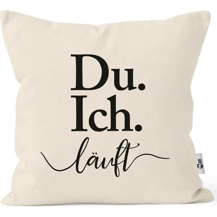 MoonWorks Dekokissen Kissen-Bezug Ich Du läuft Spruch Liebe Geschenk für Partner Moonworks®