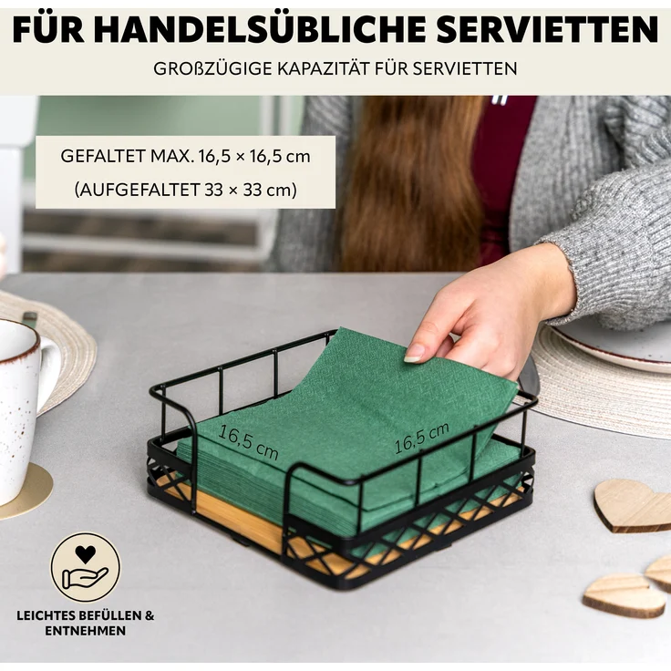 bremermann Obstkorb 2er Set mit Serviettenhalter, Metall, schwarz – Bild 4