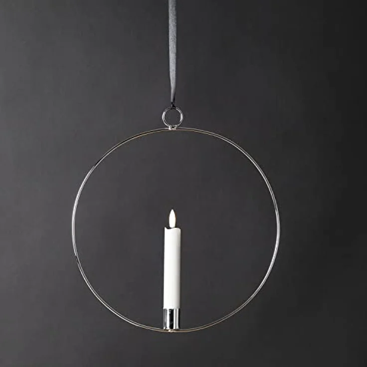 MARELIDA Hängeleuchte Dekoring mit LED Kerze Flamme mit Aufhänger 28,5cm Timer Batterie, LED Classic, warmweiß (2100K bis 3000K) – Bild 2