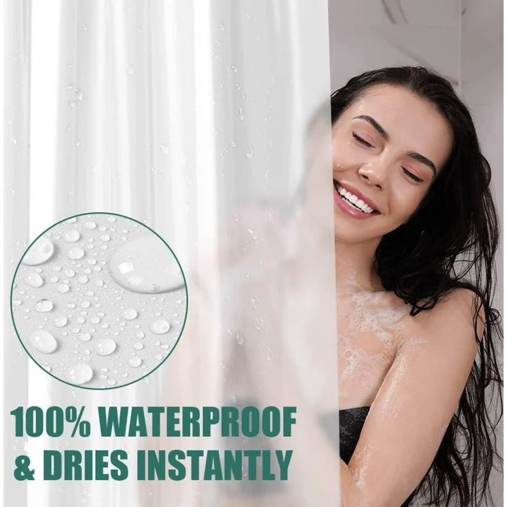 Duschvorhang Anti-schimmel Wasserdicht PEVA 180x180 cm mit 12 – Bild 6