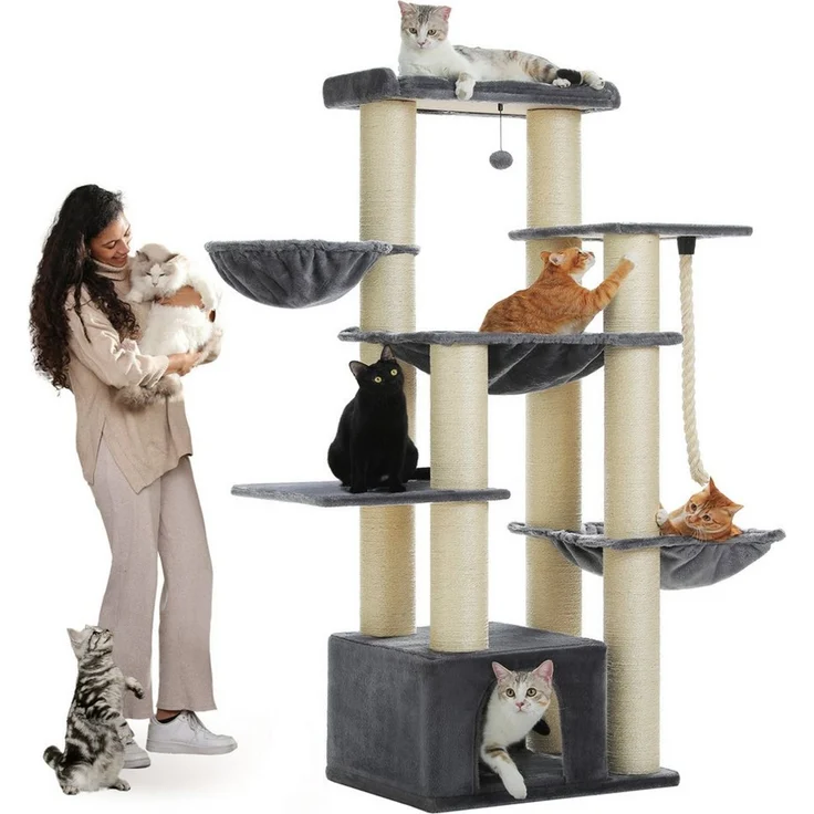 Purpurra Kratzbaum Extra-Dick Stämme XXL Stabil für Grosse Katzen, 114/170 cm – Bild 5